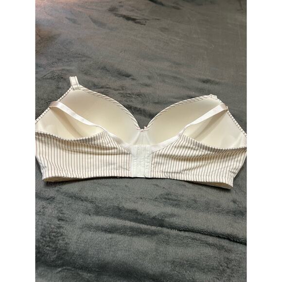 Cacique Simply Wire Free T-shirt Bra, cream with gold stripes and lace, 42DD - Picture 4 of 15
